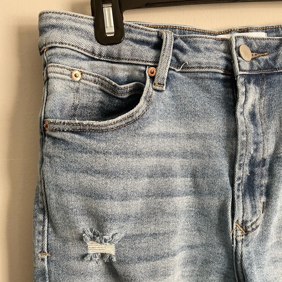 Dear John Denim Frankie Straight Leg Crop Super High Rise Distressed Jeans - Picture 2 of 9